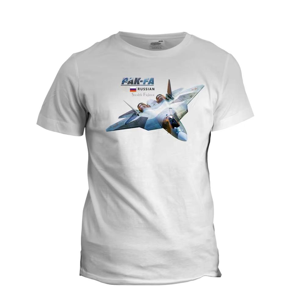 

Russian PAKFA SU57 Fighter Aircraft TShirt Summer Cotton Short Sleeve ONeck Mens T Shirt New S3XL S
