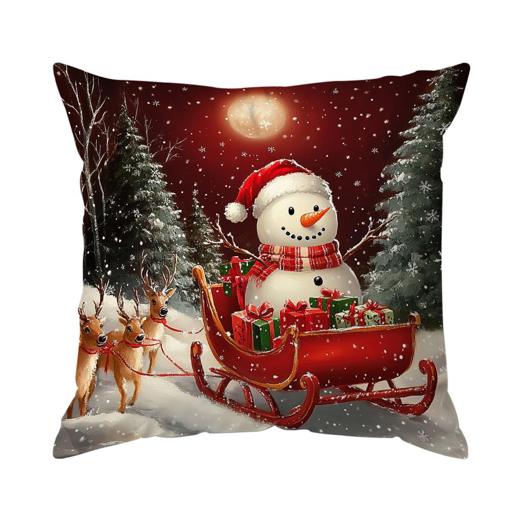 Santa Claus Cushions Pillowcase Polyester Cushion Cover Throw Pillow Sofa Decoration Pillowcover Home Car Sofa Decor