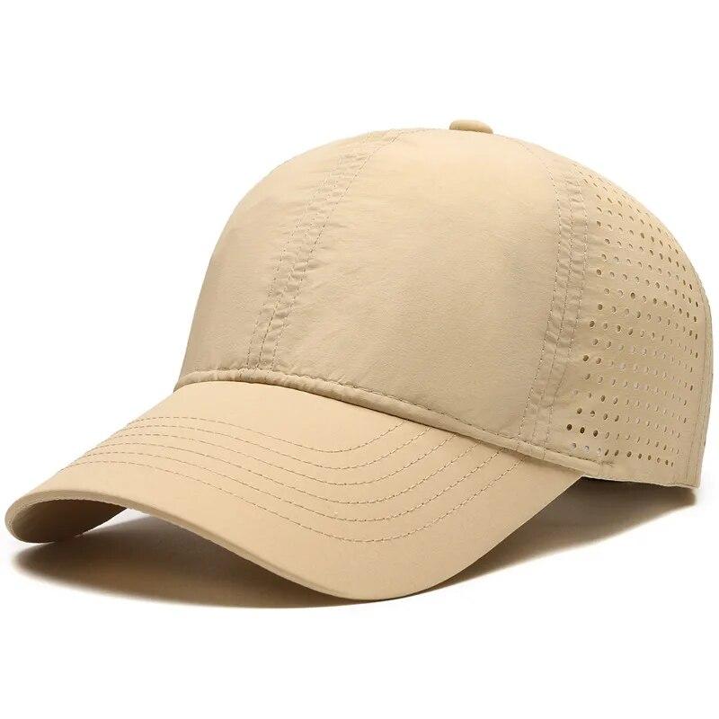 Solid Color Light Plate Men's Hat Summer Breathable Large Mesh Cap Fast Drying Sun Protection Shade Baseball Cap