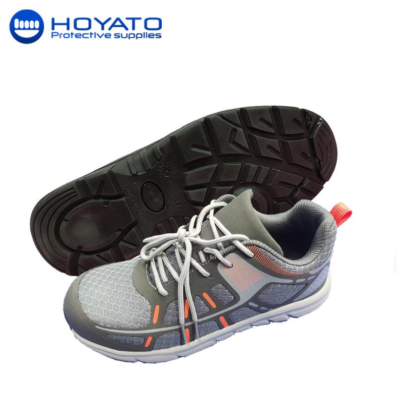 Lightweight Anti-Smash, Anti-Slip, Anti-Static Safety Shoes - Breathable, Soft Sole, Wear-Resistant. PU, Gray, Size 36