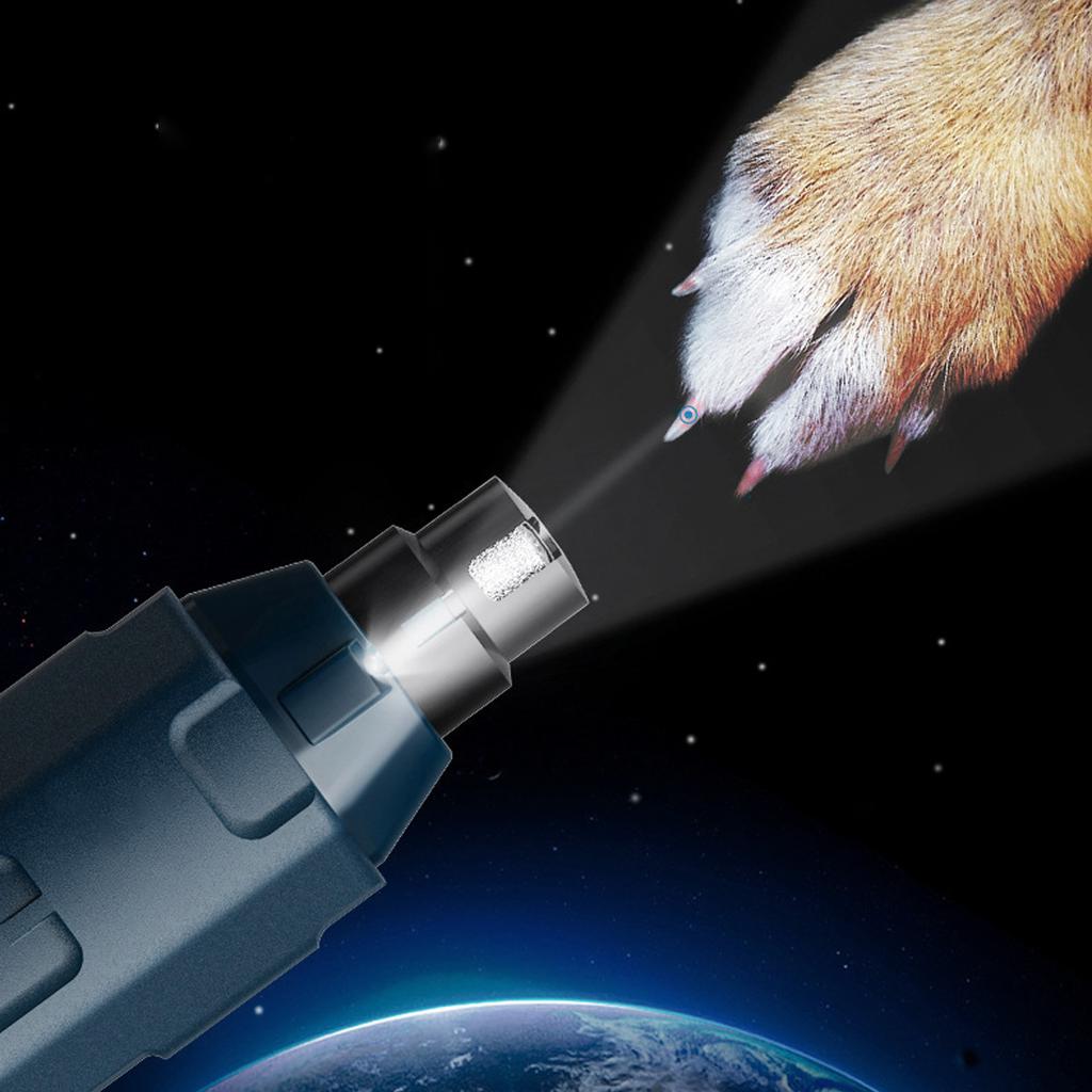 Dog Nail Grinder Quiet 6 Speed with 2 LED Lights 12000RPM Rechargeable Pet Nail Clipper Grooming
