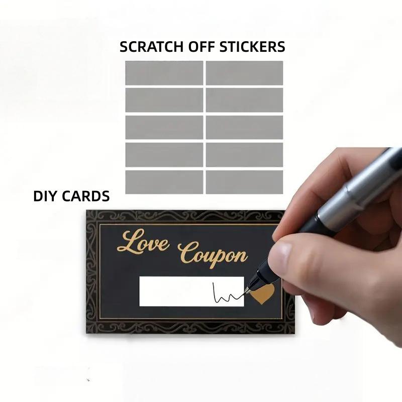 Yellow Scratch-Off Cards 30/60 Sets Blank DIY Wish Reveal Notes for Wedding Anniversary Family Gathering Events