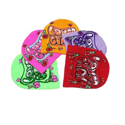 2025 Autumn and Winter New Wool Hat Trendy Fashion Letters Cherry Love Warm Ear Hat Knitted Hat Women