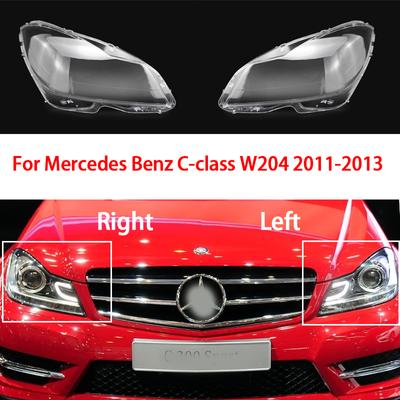 For Benz C Class W204 Front Lampshade Lamp Shell C180 C200 C260 2011 2012 2013 Headlight Lens Glass Shell  Headlamps
