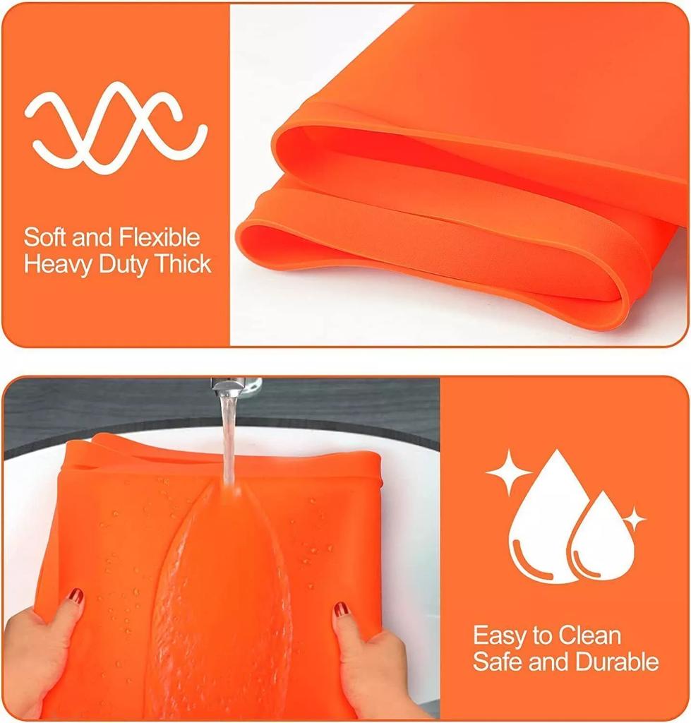 36 Inch Silicone Grill Mat Duty Food Grade Mat For Griddle With Protection Griddle Accessories Protect Griddle Cover Orange