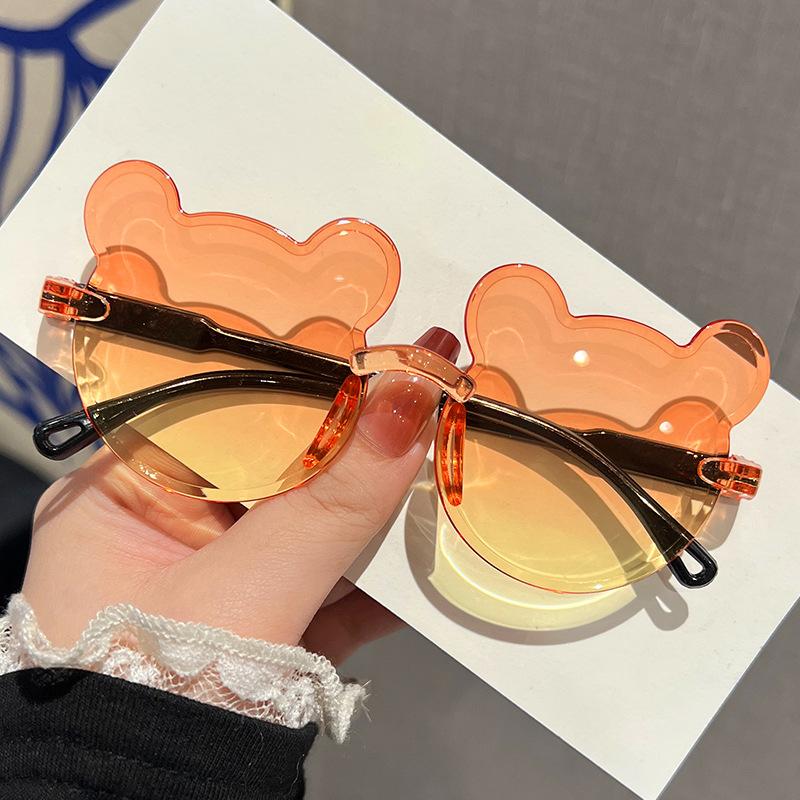 Cute Cartoon Cat's Eye Rimless Sunglasses for Girls with Color-Changing Lenses - 8 Options