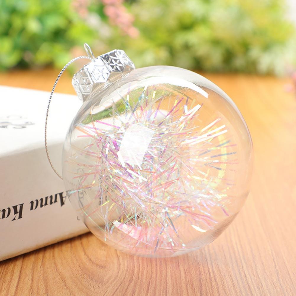 5pcs Perspective Christmas Tree Ball Paintable Christmas Ball with Bottle Cap Minimalist Christmas Clear Ball Home Decoration Navidad