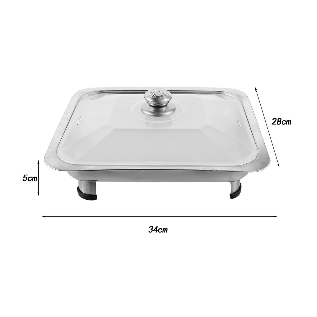 Fish Deep Baking Tray with Cover Grilled Plate Dining Furnace Buffet Foods Holder Restaurant
