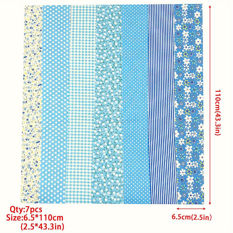 

7 шт. Сворачивающиеся рукоделия Пэчворк DIY Рукоделие Квилтинг Полоска Ассорти Узоров Цветок Предварительно Нарезанная Кукольная Ткань 6,5x110см