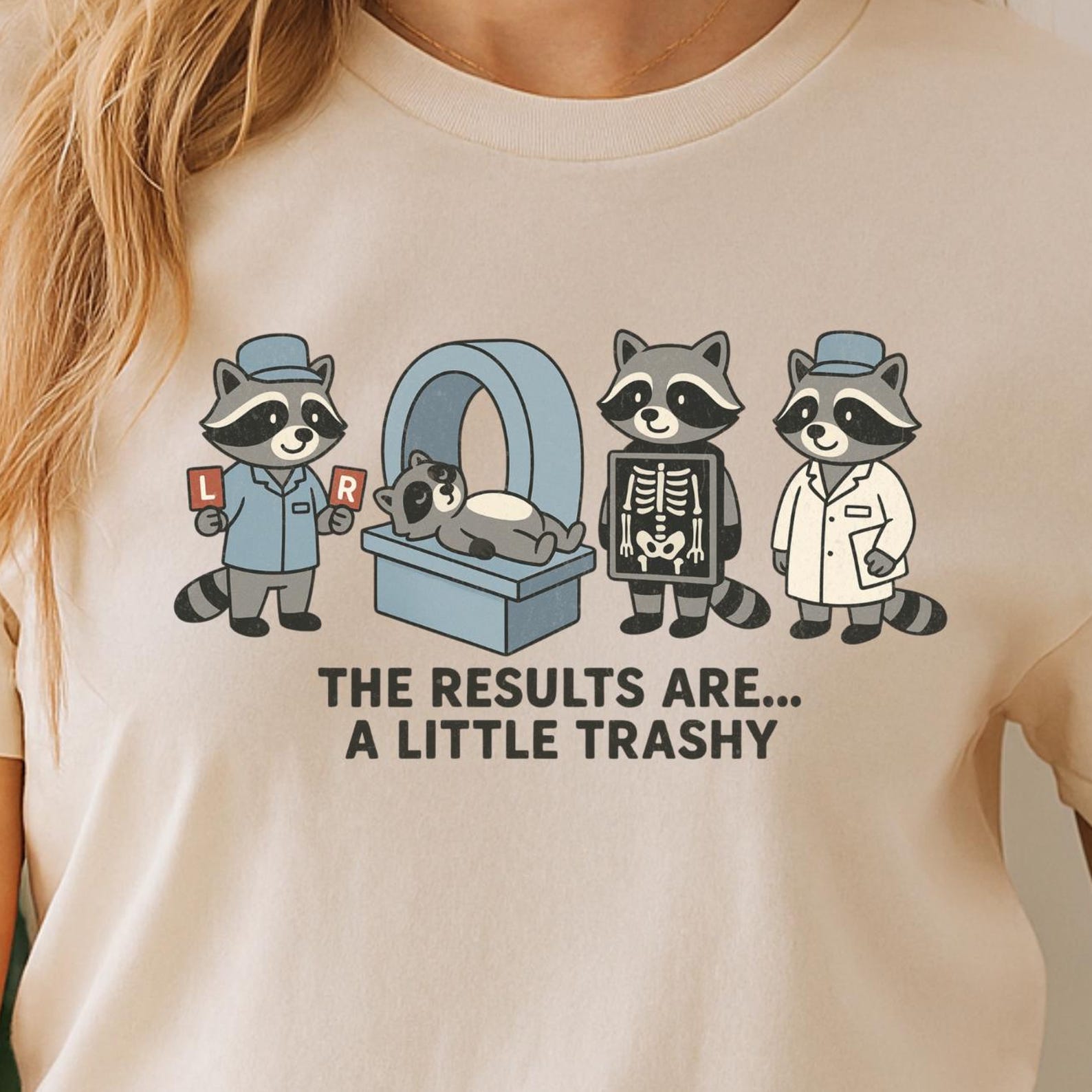 Funny Raccoon Radiology T-Shirt – Radiologic Technologist Gift, X-Ray Tech Appreciation Shirt, Medical Humor Tee. S