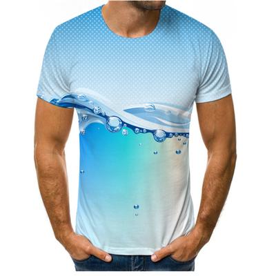T-shirts met korte mouwen Lente Zomer heren Waterijsblok 3D Digitaal printen Ronde hals Loszittende herenbasis-T-shirt