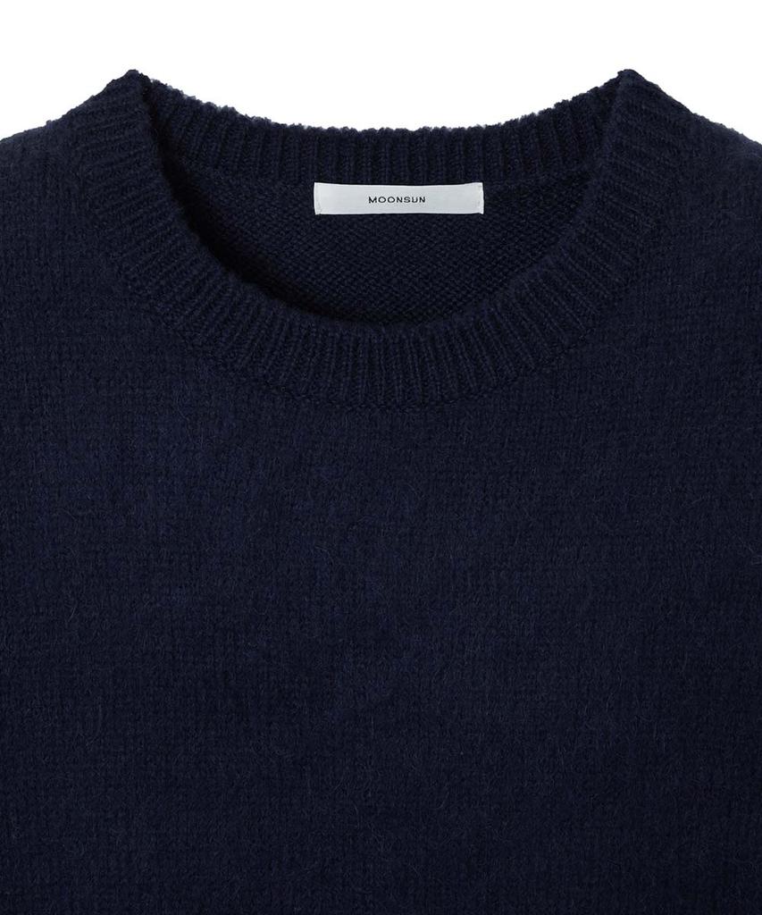 MOONSUN Essential_Unisex Mss Mohair Blend Stripe Knit [Navy]