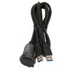 2 Ports Dual USB 3.0 Male to USB 3.0 Female Car Mount Flush Cable 3.3ft Plug and Play Waterproof