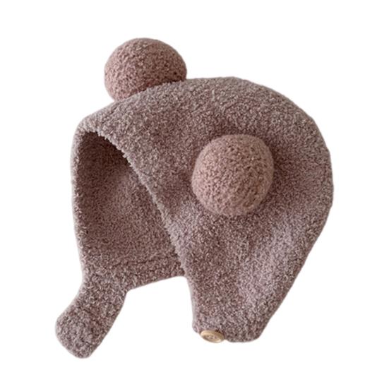 Nette Winter Warme Kinder Mädchen Jungen Baby Hut Fleece Hut mit Ball Dekor Patchwork Farbe Gehörschutz Hut Weiche Neugeborenen motorhaube Hut