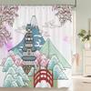 Waterproof Polyester Fabric Shower Curtains Japanese-Style Printing Bathroom Curtains For Home Decoration Curtain