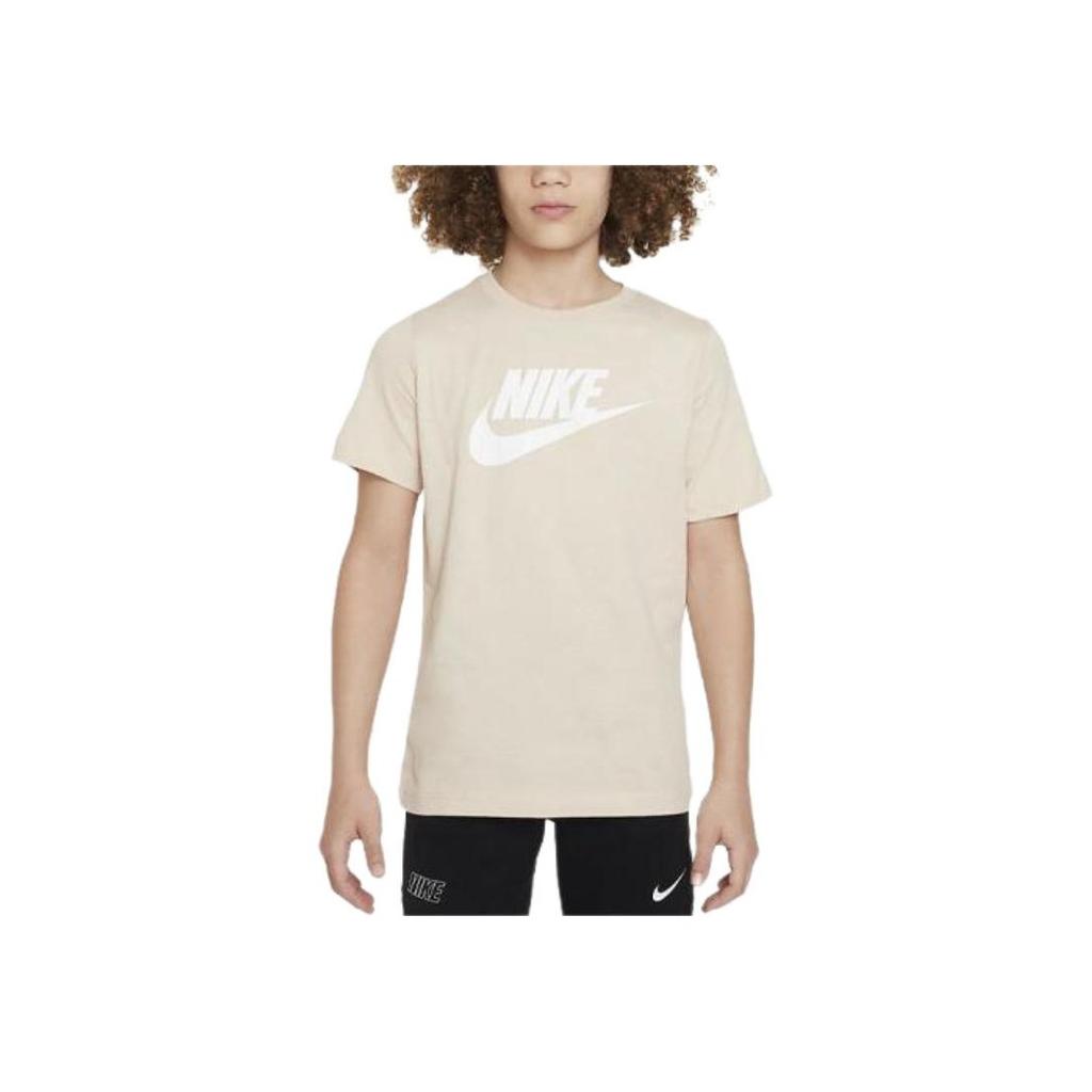 Nike Kids Sportswear Logo Print Crew Neck T-Shirt Kids Tops Khaki AR5252-126