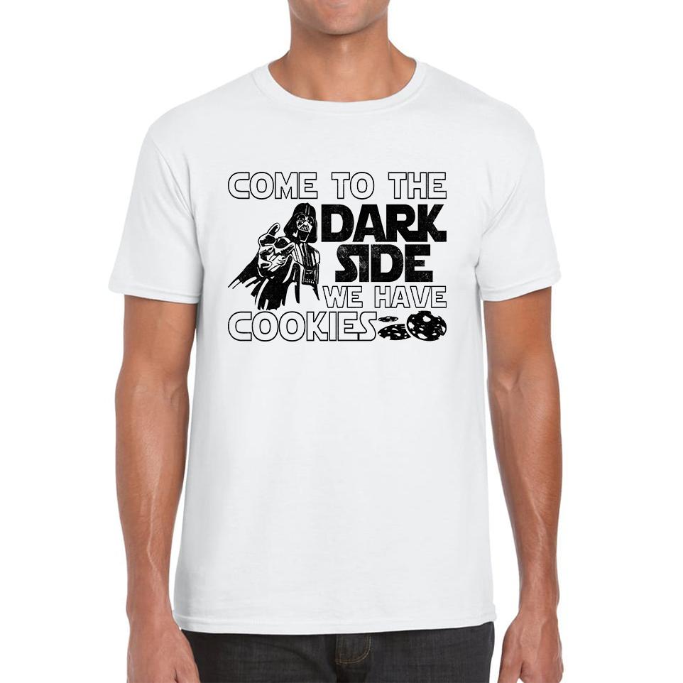 Come To The Dark Side We Have Cookies Disney Star Wars Quote Darth Vader Galaxy s Edge Mens Tee Top M