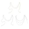 Clip On Waist Chain Accessory with Layered Pearls Look Draped Chains, Decorative Outfit Accent for Party and Festival Wear