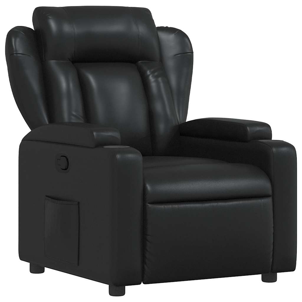 Relaxation Armchair Black Synthetic Leather