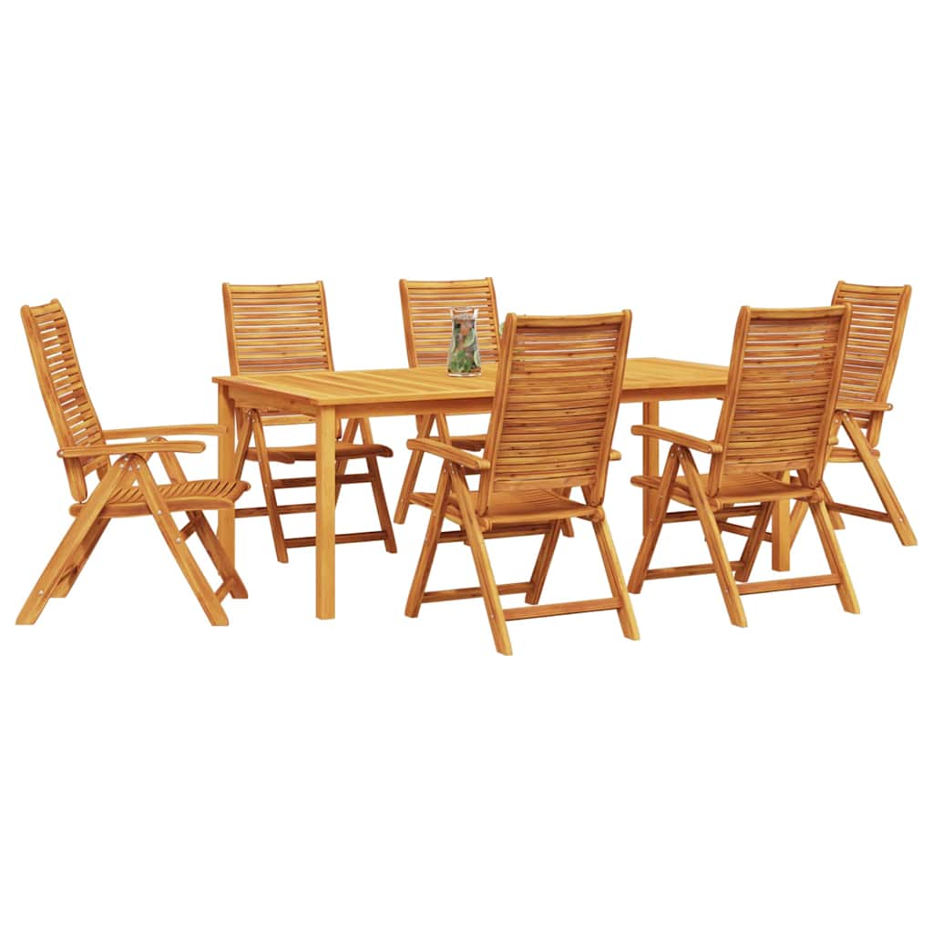 Garden Dining Set 7 pcs Brown Solid Acacia Wood
