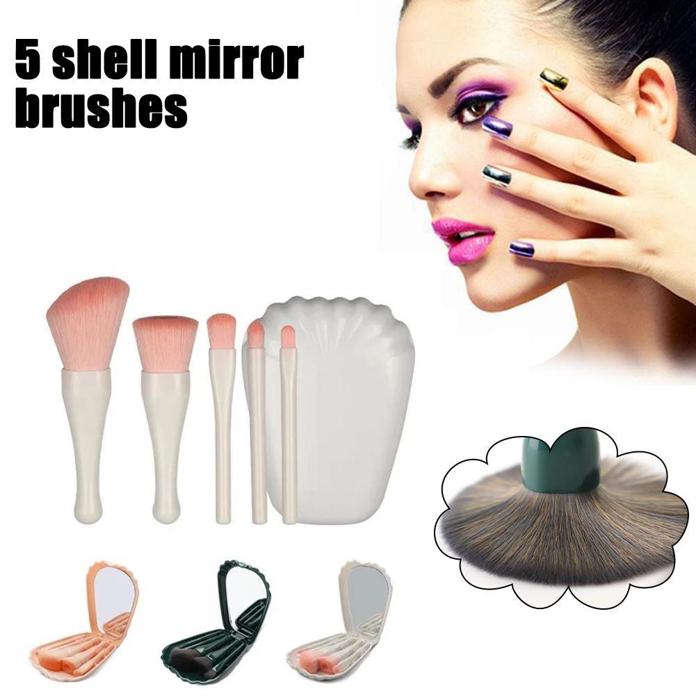 

3 цвета портативный дорожный набор кистей для макияжа с зеркалом мягкая кисть для теней румян косметическая H2L2