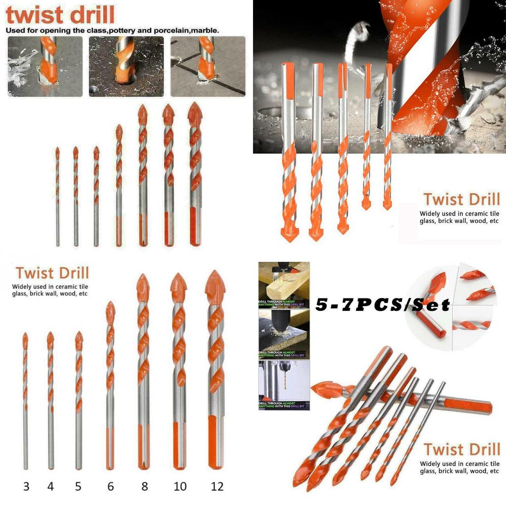 Premium 5/7 Pcs Drill Bits Set For Effortless Ceramic Wall Glass Hole Punching