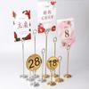 Round Stainless Steel Photo Clip Card Holder for Memo Postcard Paper Picture Table Number Holder Desktop Decoration Party Supply