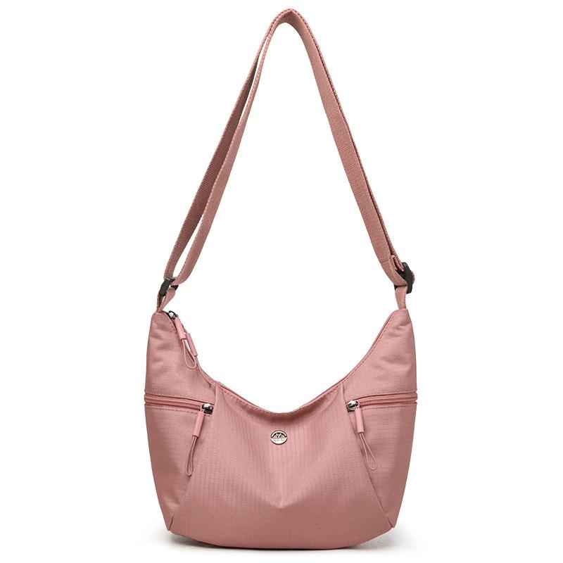 Женская легкая нейлоновая сумка-хобо - Регулируемый ремешок, повседневная сумка кроссбоди розовый