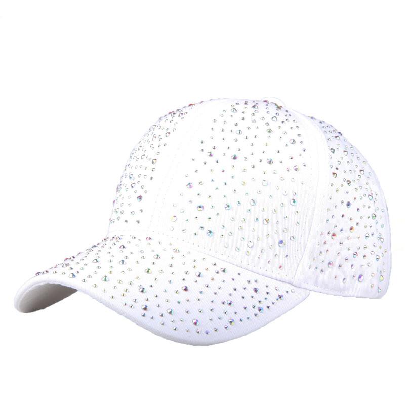 Women Shiny Rhinestones Baseball Cap Adjustable Casual Sport Bling Sun Hat