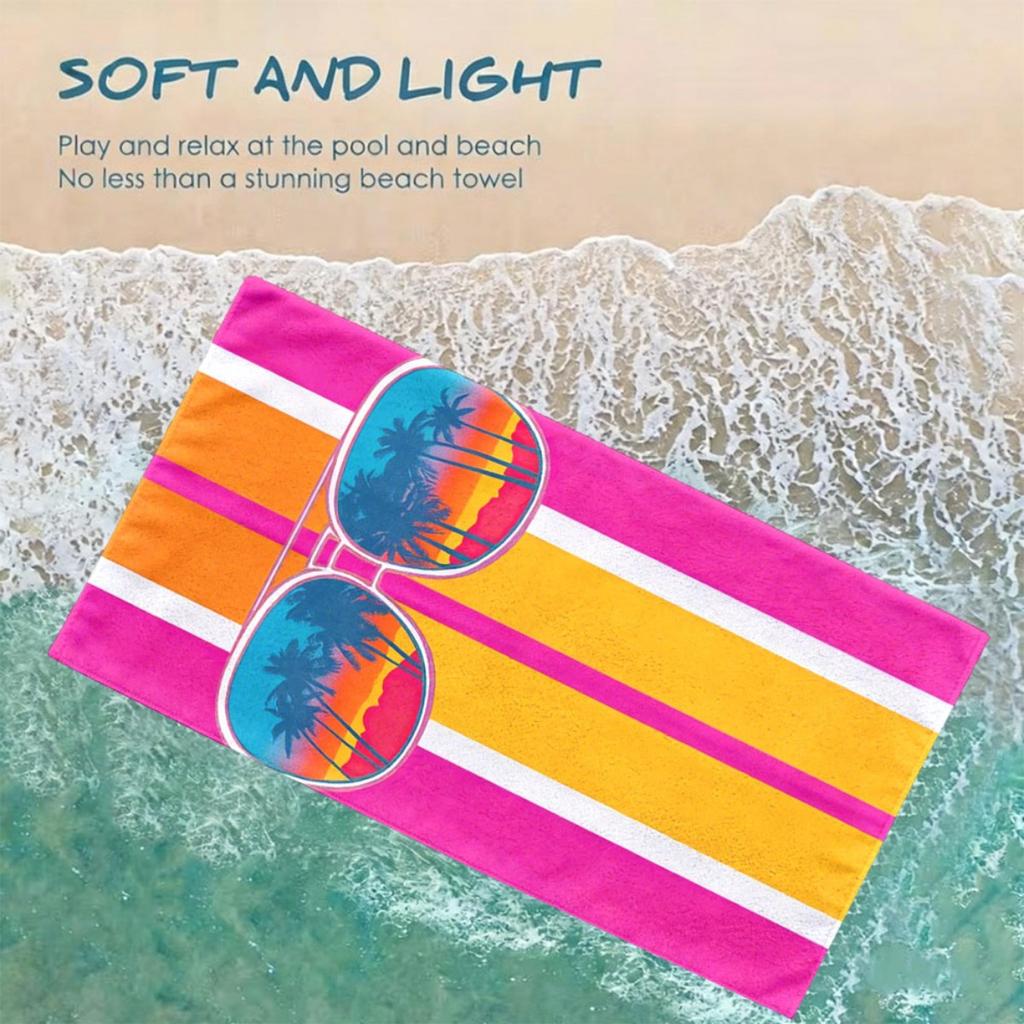 Extra Large Soft Luxury Oversized Beach Towel | Microfiber Polyester, Pattern, Fabric, Strong Wrapping Properties, Perfect For O