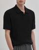 WORK ON BODY OFF Tres Semi-Overfit Cable Collar Short Sleeve Knit [Black]
