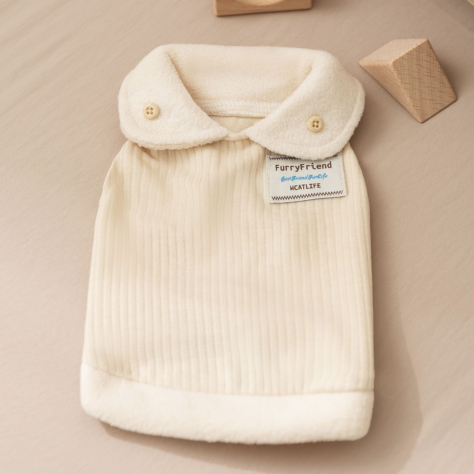 

Pet dog velvet bottoming shirt solid color simple lapel small dog sweater XS (recommended weight 1-1.5 kg)