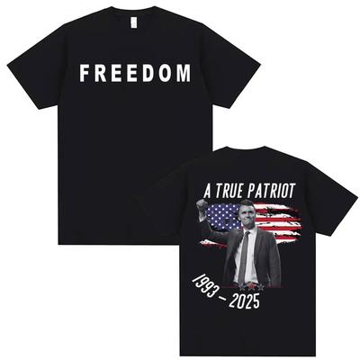 A True Patriot Charlie Kirk Freedom Tee Shirt Men's Clothing Summer High Quality T-shirt Unisex Cotton Vintage TShirt Streetwear