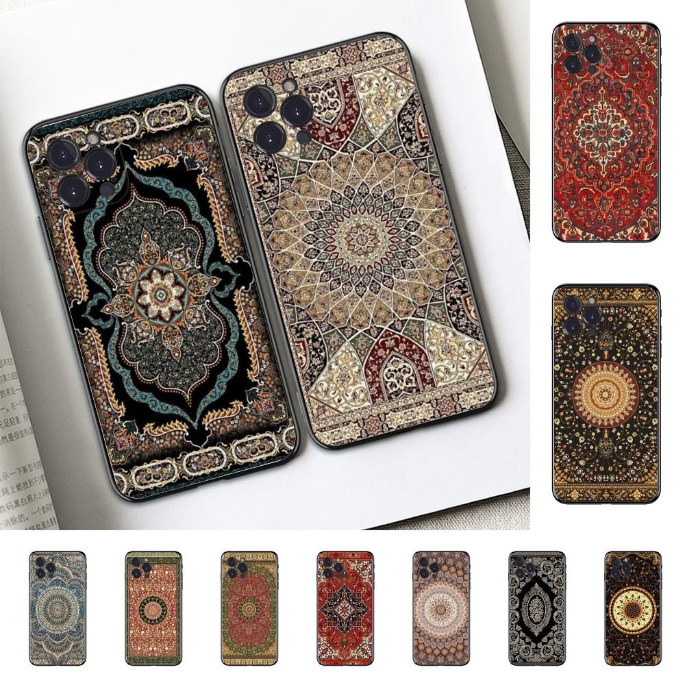 Persian Carpet Floral Pattern Phone Case For iPhone 15 14 11 12 13 Mini Pro XS Max Cover 6 7 8 Plus X XR SE 2020 Funda Shell