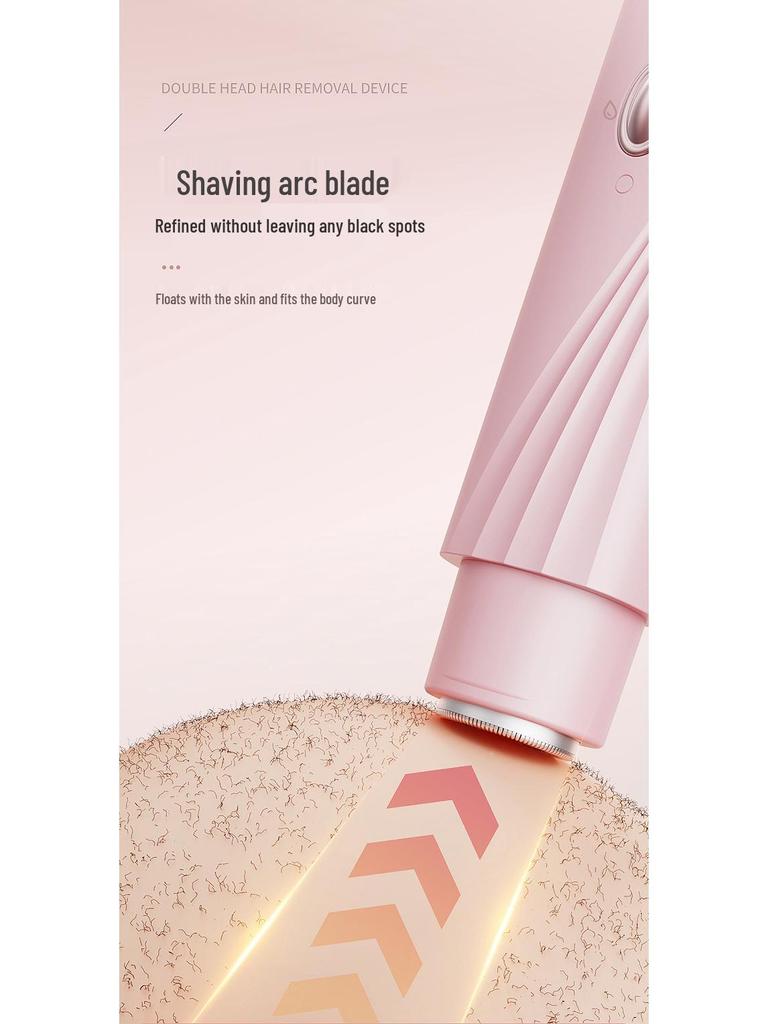 Portable Double Head Wireless Charging Mini Electric Pubic Hair Shaver for Women