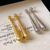 Silver Needle European and American Simple Water Drop Earrings Advanced Sense Metal Wind Earrings Personality Temperament Cold Wind Earrings Women