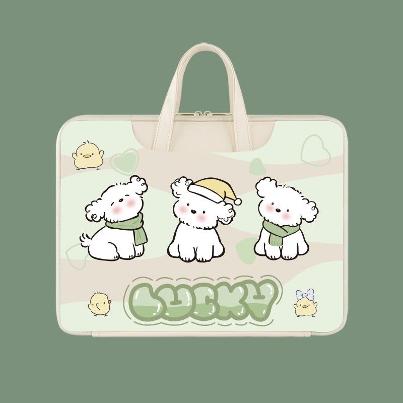 Cute Cartoon Animal Laptop Handbag Waterproof Shockproof Notebook Sleeve Bag Fits 13.3-16 Inch Carry Bag Attach To Luggage