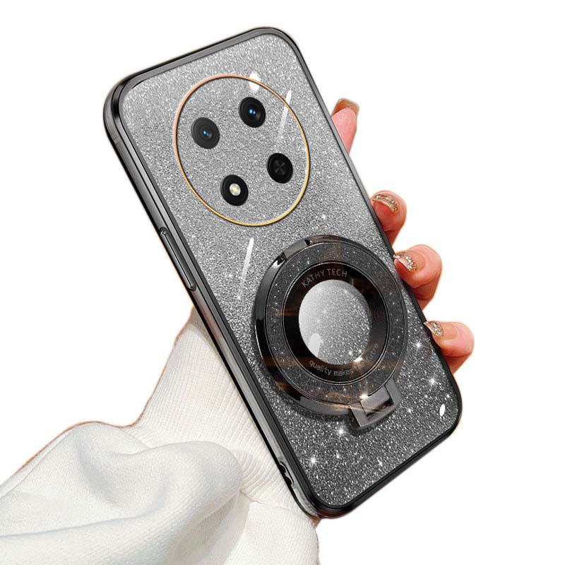 Luxury Plating For Honor Magic 7 Lite Pro 5G X9C Magnetic Stand Holder Glitter Case For Honor X9C Magic Pro Lite 7 5g Soft Cover