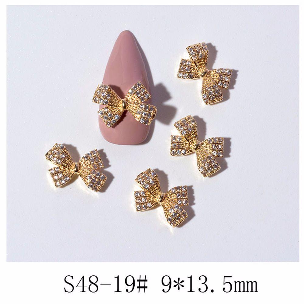 Pearl Crystal Butterfly Nail Jewelry Bow Nail Rhinestones Manicure Tools DIY Nail Art Decorations