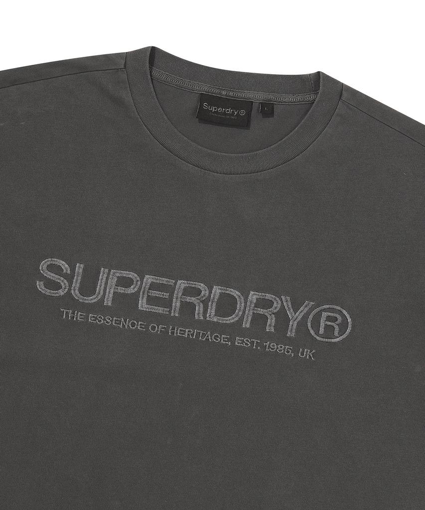Syupeodeulai Logo Washed Short Sleeve T-Shirt Charcoal Sduiscq14Chl