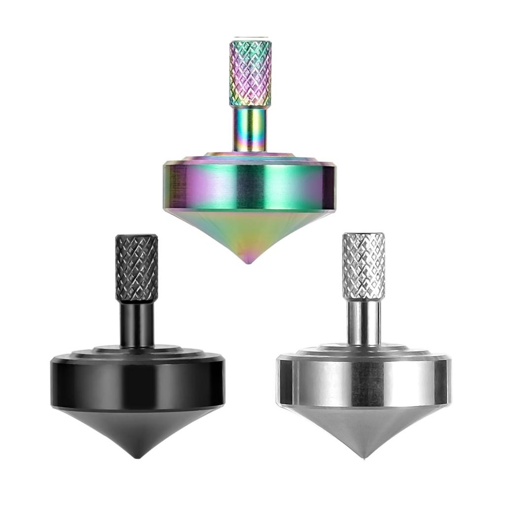 Loqatidis Metal Spinning Kleiner Mini Desktop Spinner Zeitvertreib Stressabbau Angst ADHS Fokus Aus Vollmaterial Edelstahl gefertigt Zeit Stil Schwarz Silber