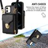 For iPhone 11 6.1 Inch PU Leather Coated TPU Card Slot Phone Case Kickstand Crossbody Zipper Cover