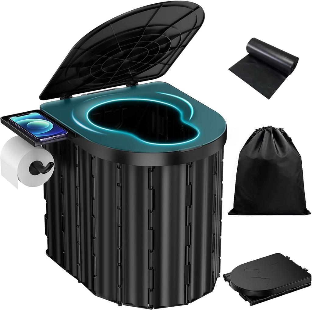 MOARS Portable Emergency Double the Weight Capacity To Same Height As a Home Comfortable for Years of Portable Emergency Toilet for Toilet Paper Small