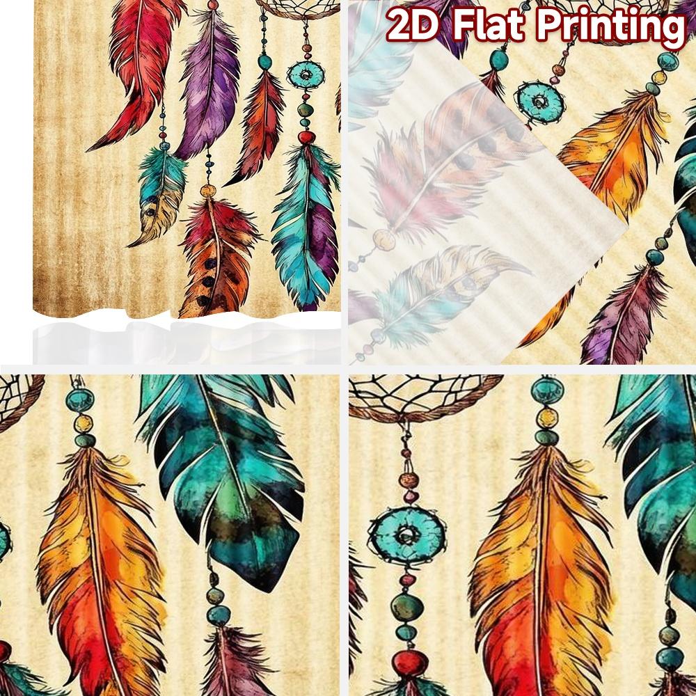 2D Flat Photography Backdrop Photography Backdrop Colorful Dreamcatcher Feathers 100% Polyester Family Party for Suitable