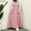 Women Splice Turn Down Collar Loose Casual Long Sleeve Dress