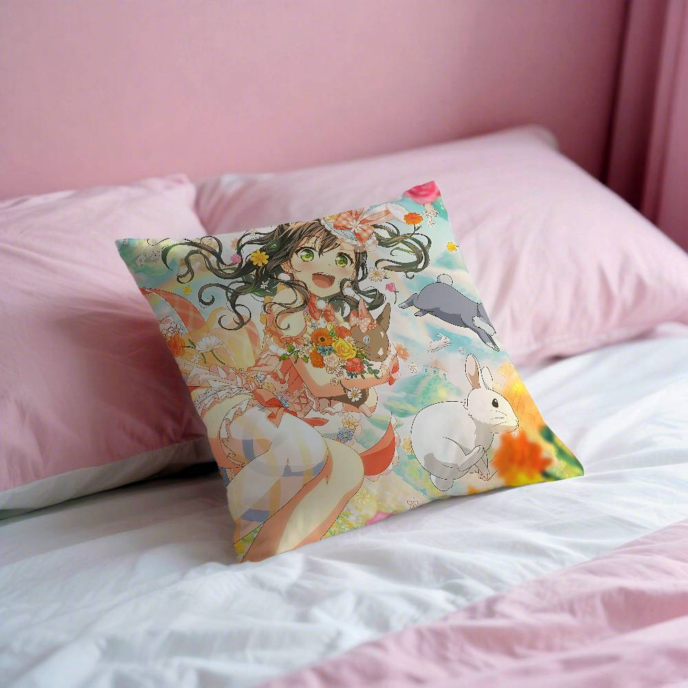 BanG Dream Anime Pillow Case Throw Pillow Cover Nordic Vintage Style Cushion Covers Home Living Room Sofa Couch Seat