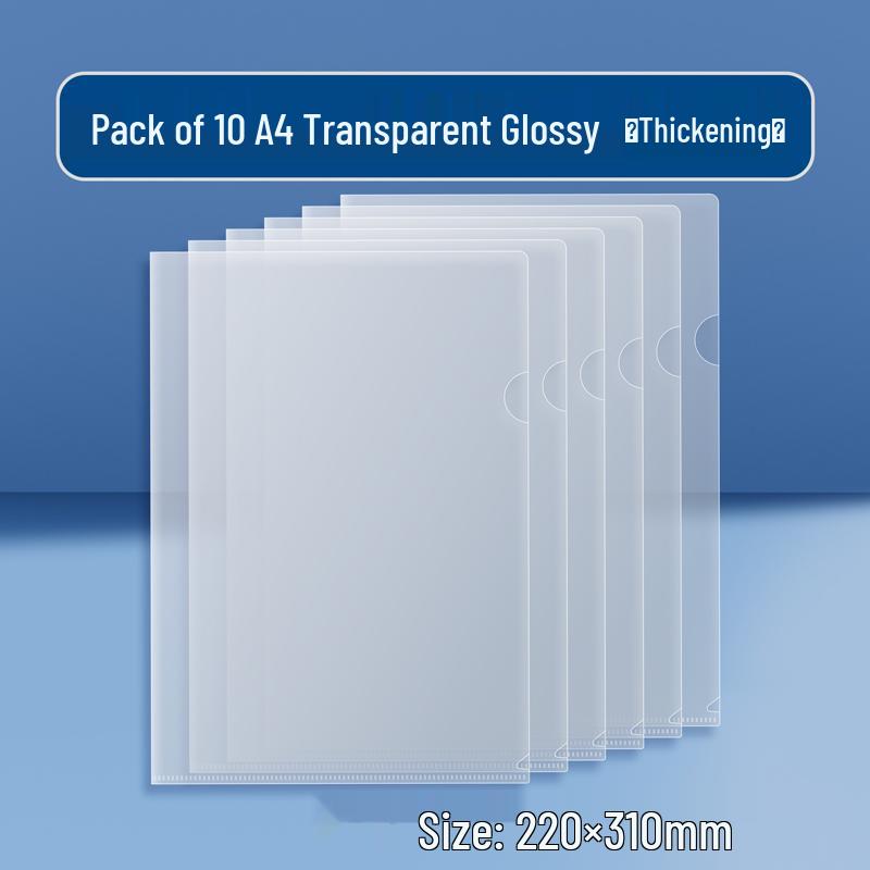 Customizable A4/A5 L-Shaped Transparent Folder with PP Two-Page Insert Cover