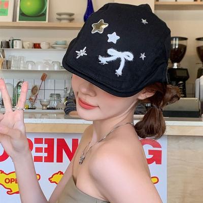 Cotton Y2k Painter Hat Korean Style Female Artist Hat Autumn Retro Star Forward Berets  Women