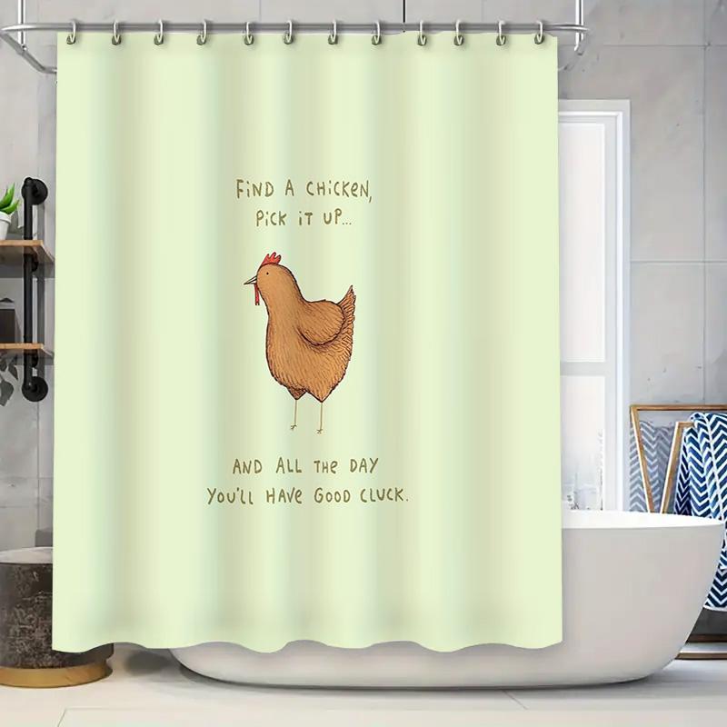 

Farmhouse Chicken Shower Curtain Rustic Hen Waterproof Bathroom Decor Farm Animal Pattern Fabric Shower Curtain Vintage Country 90x180cm