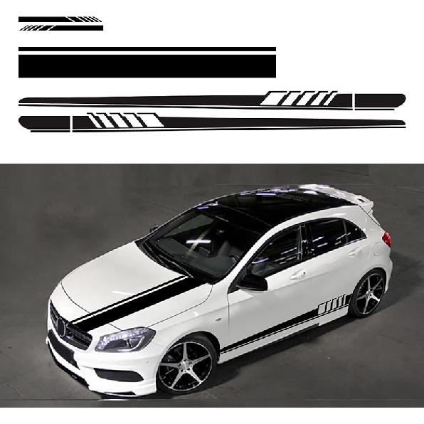 Racing Stripes Car Stickers Sport Stripes DIY Styling Decorated Door Hood Mirrors Vinyl Sticker Accessories For Car Trucks SUV(5PCS) (Yellow)